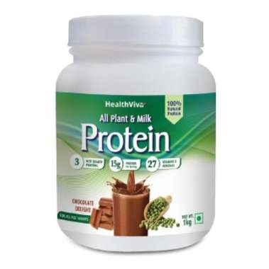 HEALTHVIVA ALL PLANT & MILK PROTEIN,CHOCOLATE POWDER