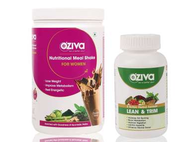 OZIVA COMBO PACK OF NUTRITIONAL MEAL SHAKE WOMEN-1KG CHOCOLATE AND LEAN & TRIM-120 TABLETS