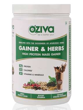 OZIVA GAINER & HERBS, HIGH PROTEIN MASS GAINER POWDER CHOCOLATE