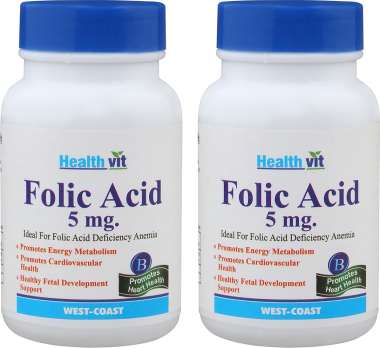 HEALTHVIT FOLIC ACID 5MG TABLET (PACK OF 2)