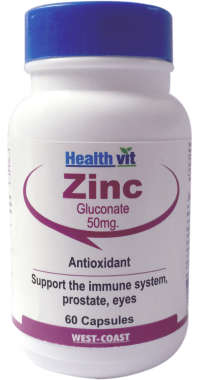 HEALTHVIT ZINC GLUCONATE 50MG CAPSULE