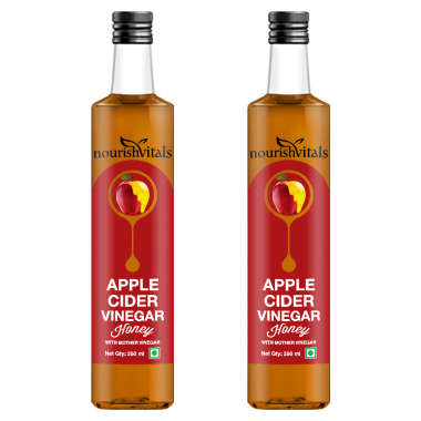 NOURISHVITALS APPLE CIDER VINEGAR HONEY WITH MOTHER VINEGAR, RAW, UNFILTERED (PACK OF 2)