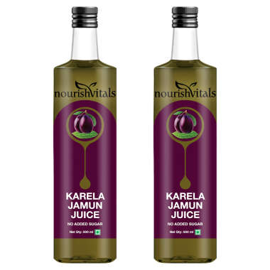 NOURISHVITALS KARELA JAMUN JUICE (PACK OF 2)