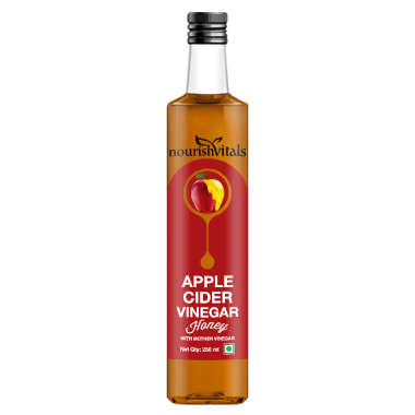 NOURISHVITALS APPLE CIDER VINEGAR HONEY WITH MOTHER VINEGAR, RAW, UNFILTERED