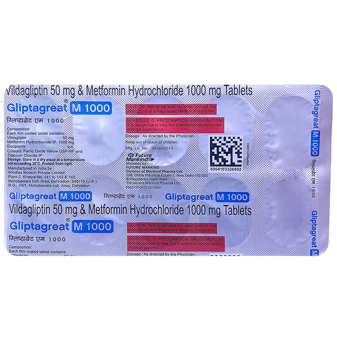 Gliptagreat M 1000 Tablet