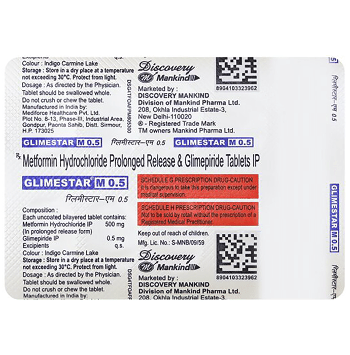 Glimestar-M 0.5mg/500mg Tablet