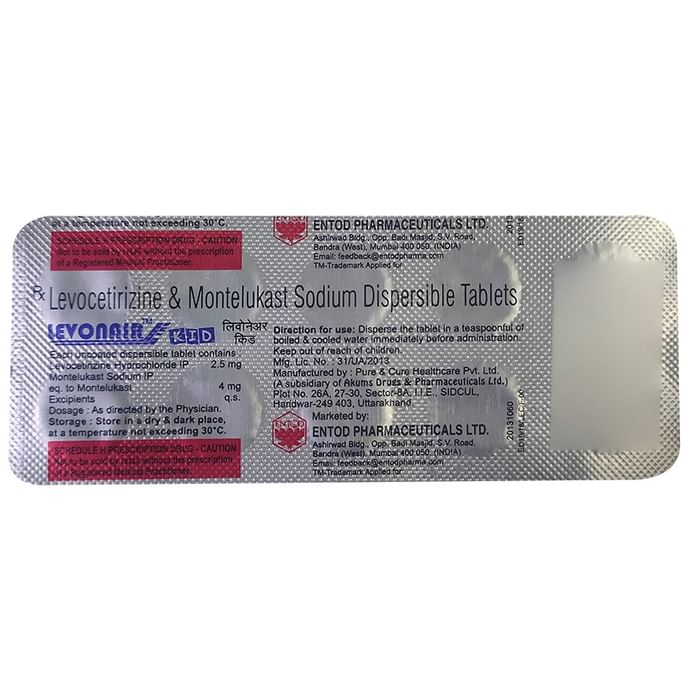 Levonair Kid 2.5mg/4mg Tablet DT