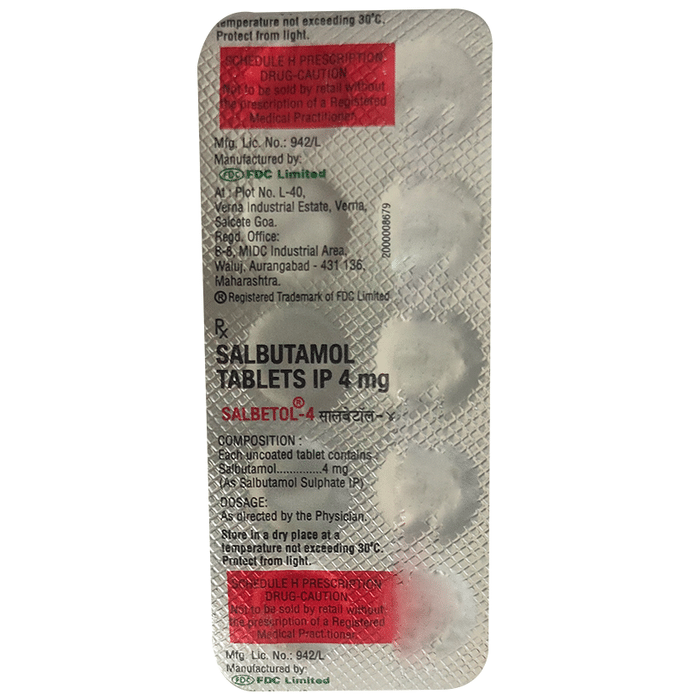 Salbetol 4mg Tablet