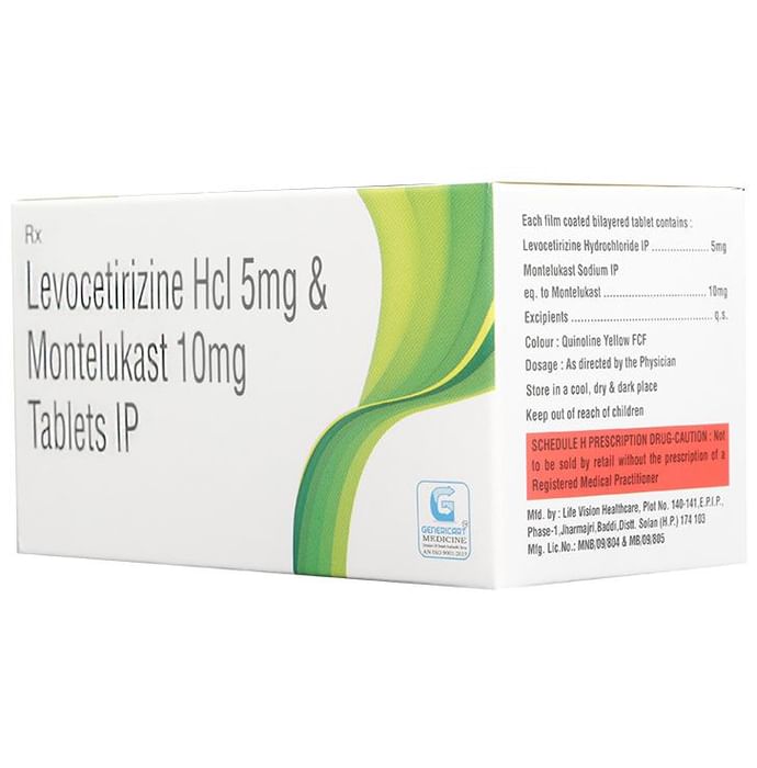 Genericart Levocetirizine+Montelukast 5mg/10mg Tablet