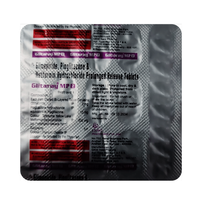 Glitaray MP 2mg/500mg/15mg Tablet PR