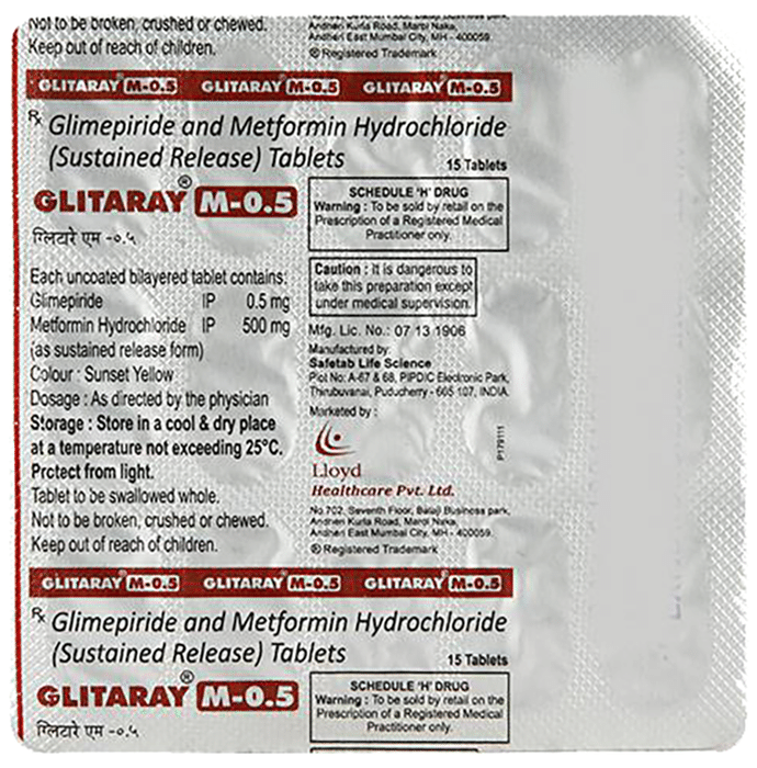 Glitaray M 0.5 Tablet SR
