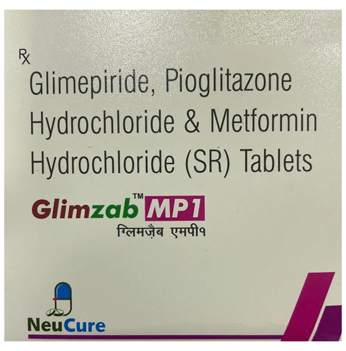 Glimzab MP 1mg/500mg/15mg Tablet