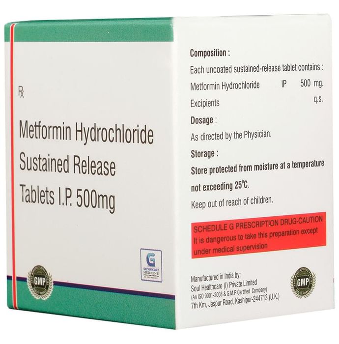 Genericart Metformin Hydrochloride 500mg Tablet SR