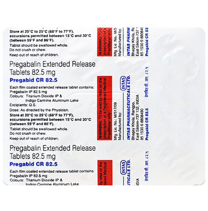 Pregabid CR 82.5 Tablet ER