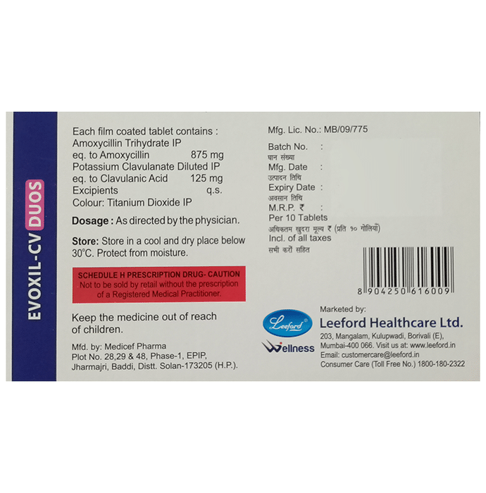 Evoxil-CV Duos Tablet