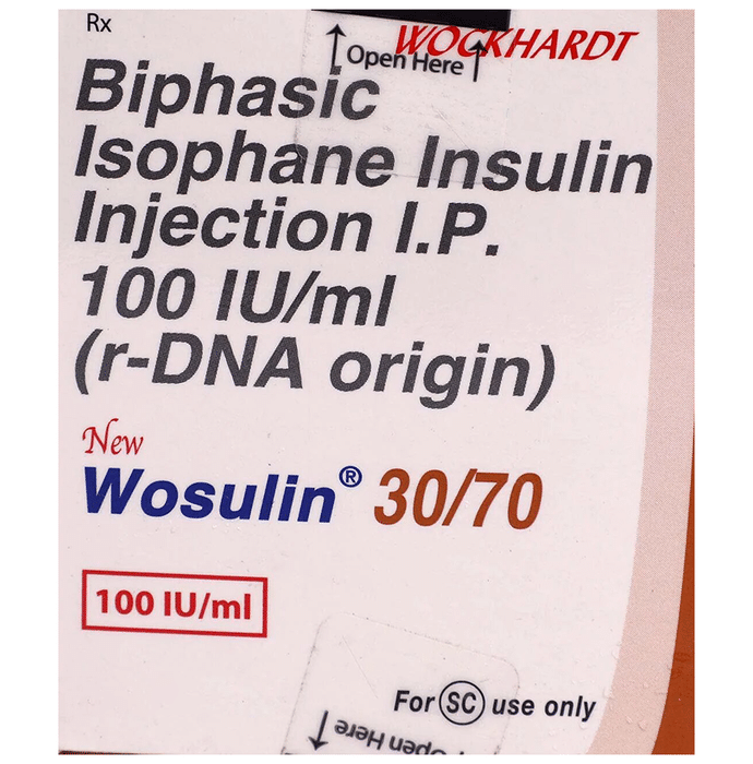 New Wosulin 30/70 100IU/ml Injection 3ml