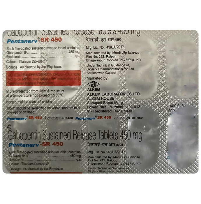 Pentanerv 450mg Tablet SR