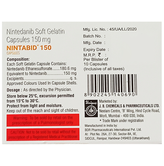 Nintabid 150 Soft Gelatin Capsule