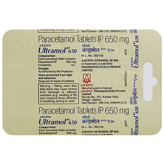 Ultramol RF 650mg Tablet