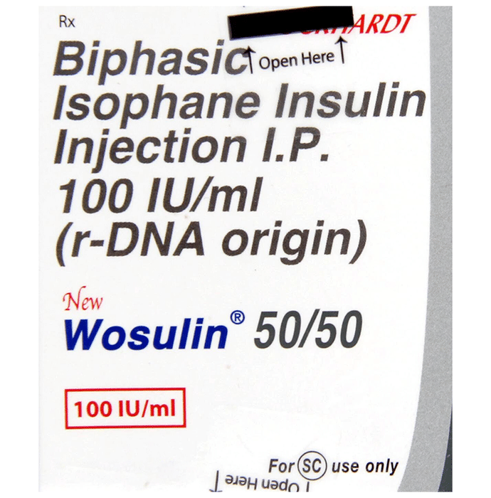 New Wosulin 50/50 100IU/ml Injection 3ml