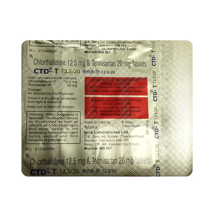 CTD-T 12.5/20 Tablet