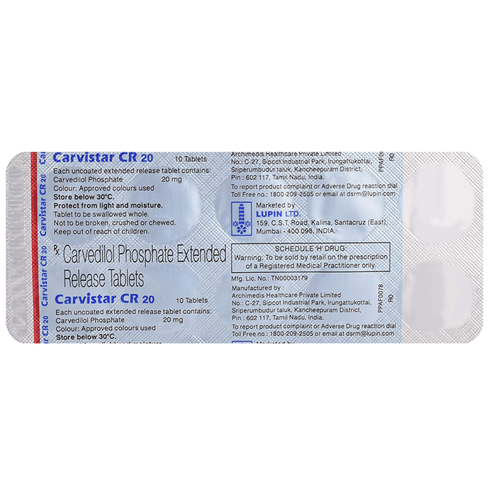 Carvistar CR 20mg Tablet