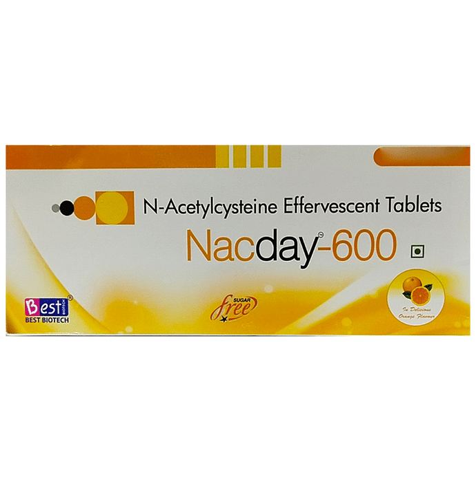 Nacday 600 Effervescent Tablet Delicious Orange Sugar Free