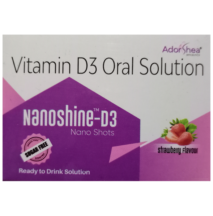 Nanoshine-D3 Nano Shots (5ml Each) Sugar Free Strawberry