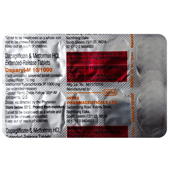 Daparyl M 10mg/1000mg Tablet ER