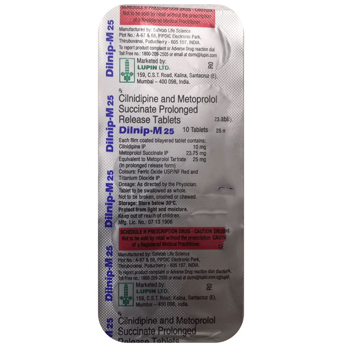 Dilnip M 10mg/25mg Tablet PR