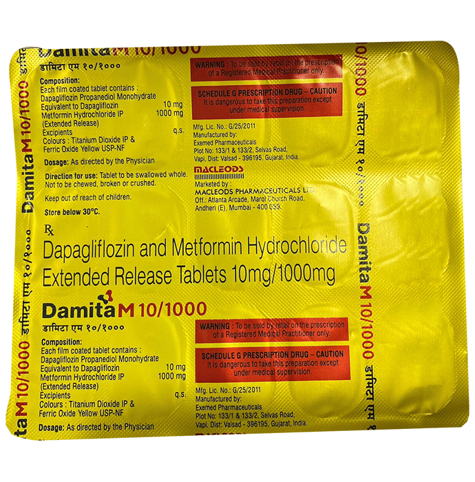 Damita M 10/1000 Tablet ER