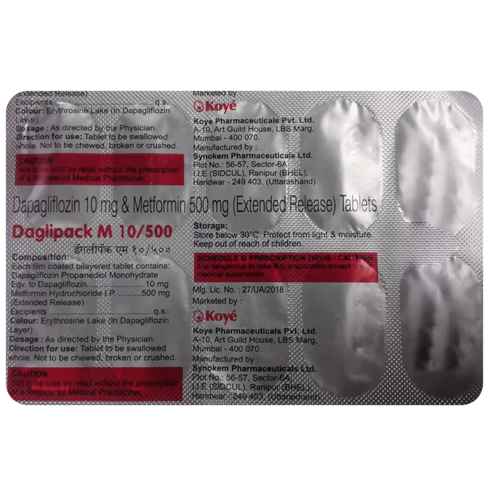 Daglipack M 10/500 Tablet ER