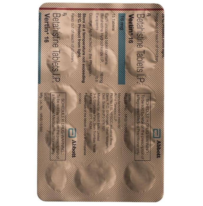 Vertin 16 Tablet