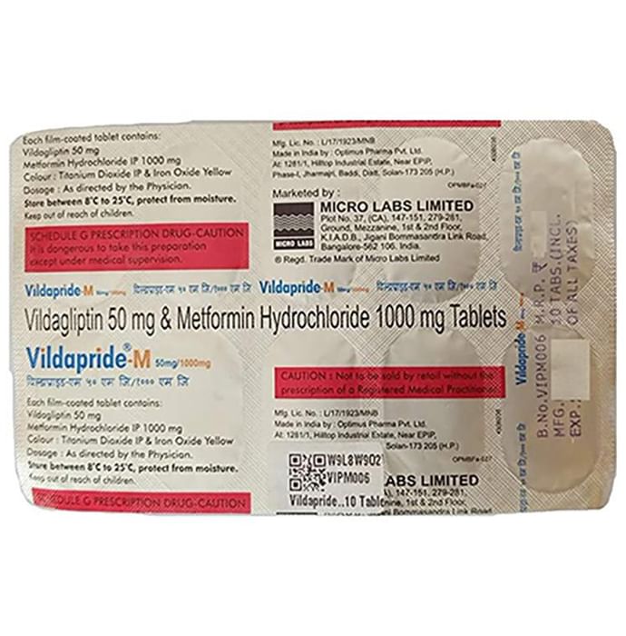 Vildapride M 1000mg/50mg Tablet