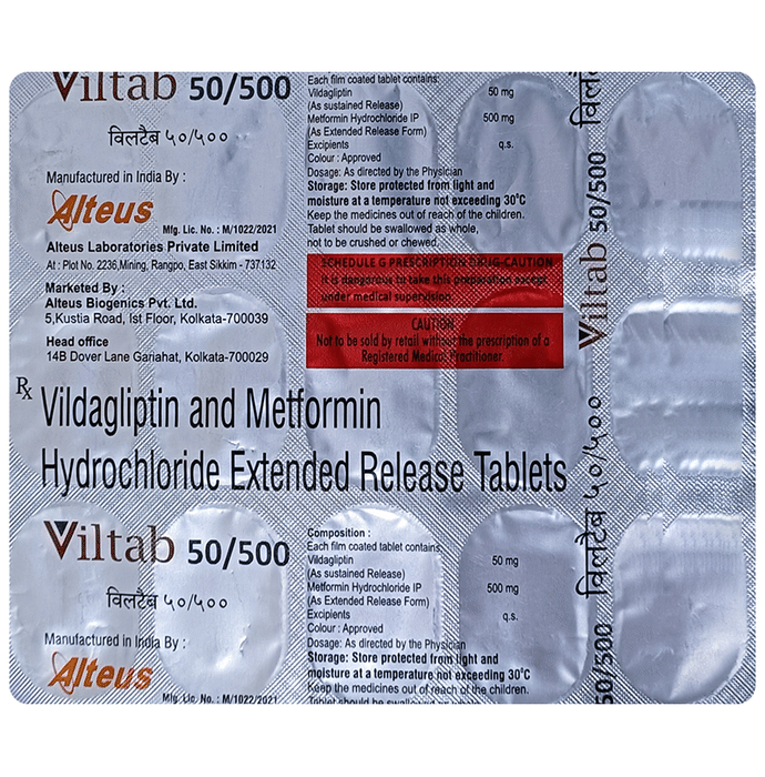 Viltab 500mg/50mg Tablet ER