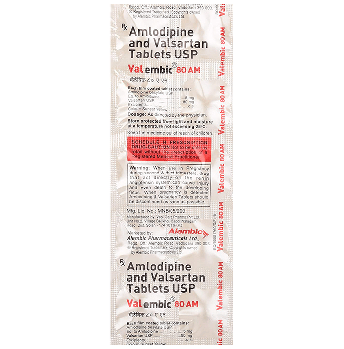 Valembic 80 AM Tablet