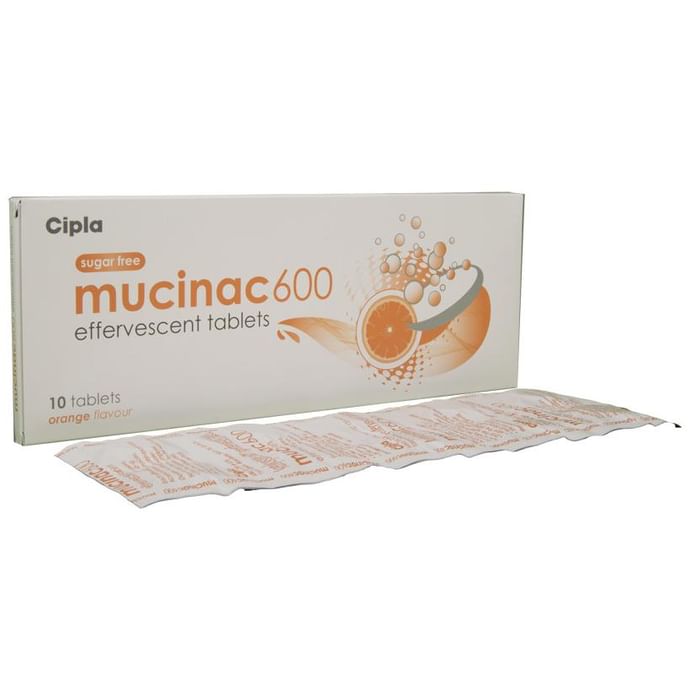 Mucinac 600 Effervescent Tablet Orange Sugar Free