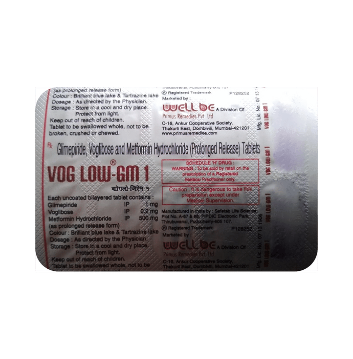 Voglow GM 1mg/500mg/0.2mg Tablet
