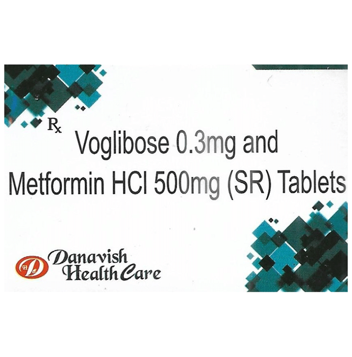 Danavish Metformin+Voglibose 500mg/0.3mg Tablet SR