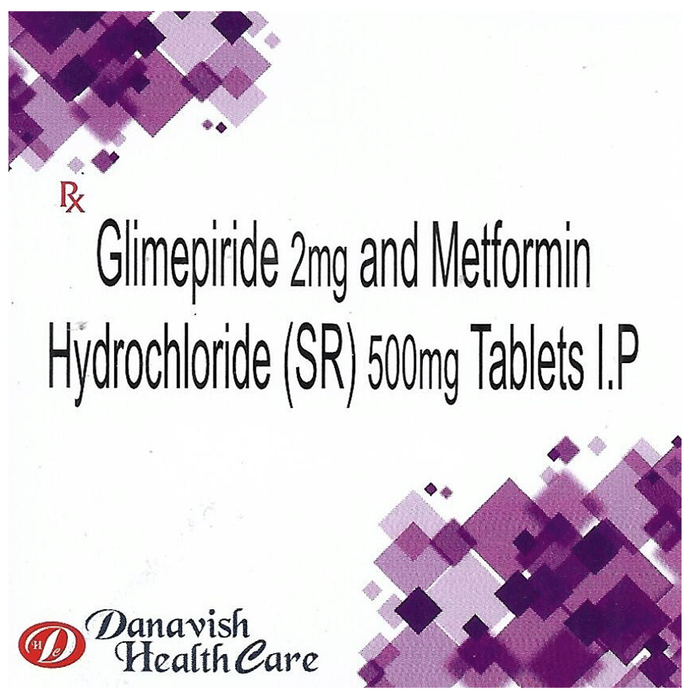 Danavish Glimepiride+Metformin 2mg/500mg Tablet SR