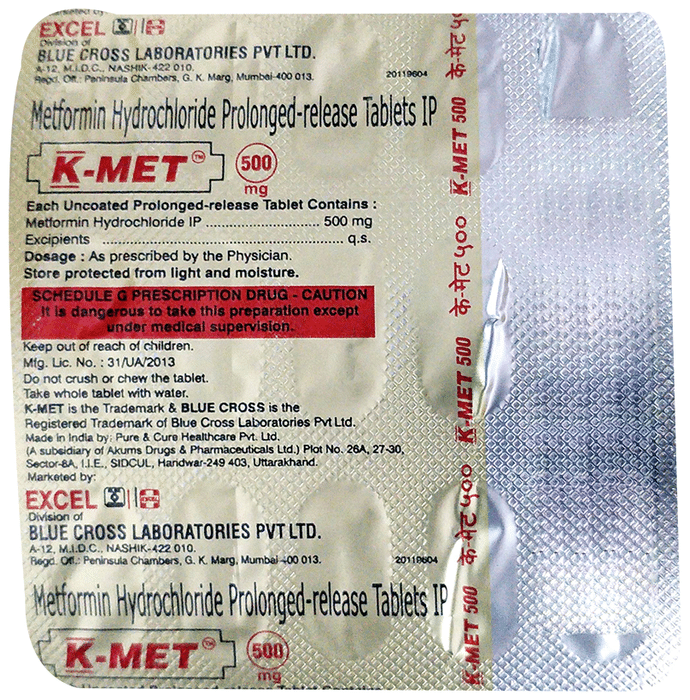K-Met 500mg Tablet PR