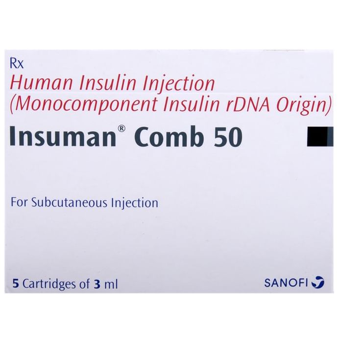 Insuman Comb 50 100IU Cartridge 3 ml