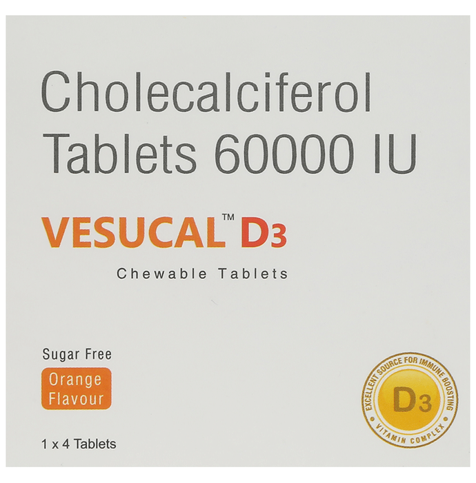 Vesucal D3 Chewable Tablet Orange Sugar Free