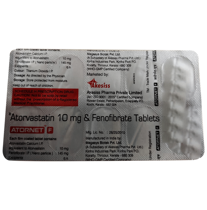 Atornet F 10mg/145mg Tablet