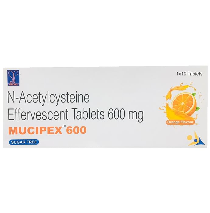 Mucipex 600 Effervescent Tablet Orange Sugar Free
