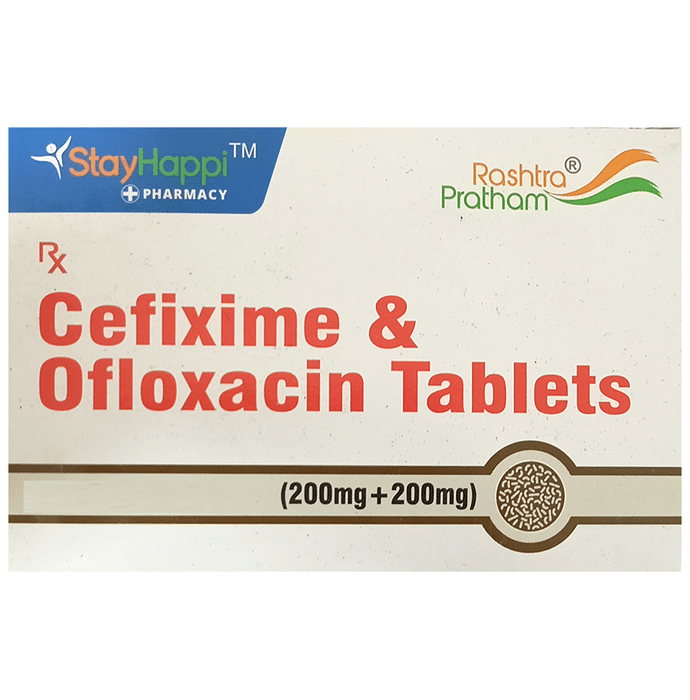 StayHappi Cefixime+Ofloxacin 200mg/200mg Tablet
