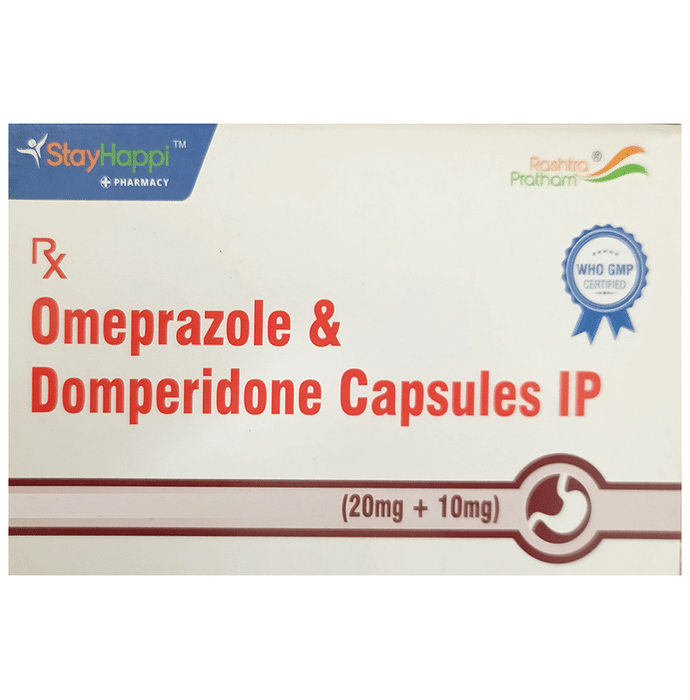 StayHappi Domperidone+Omeprazole 10mg/20mg Capsule