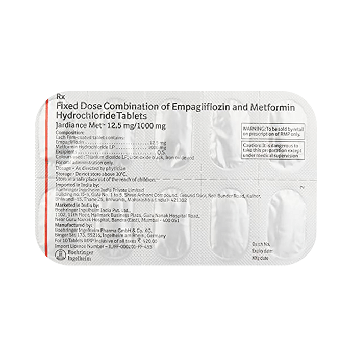 Jardiance Met 12.5mg/1000mg Tablet