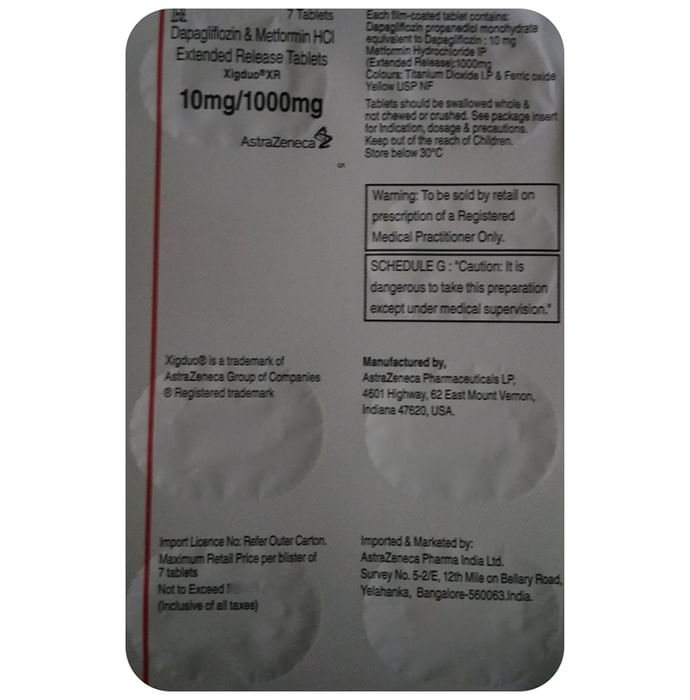 Xigduo XR 10mg/1000mg Tablet