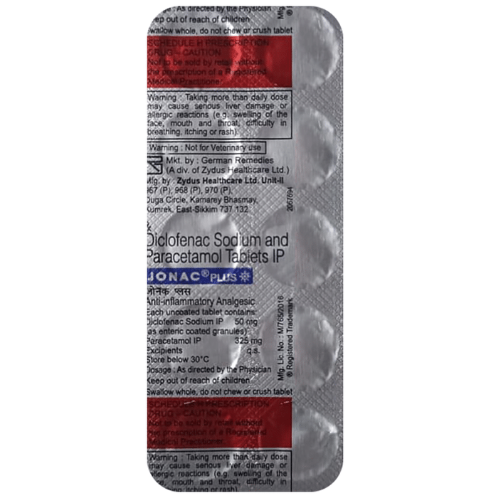Jonac Plus 50mg/325mg Tablet